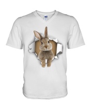 RABBIT IN POCKET V-Neck T-Shirt tile