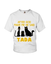BLACK CAT GOD MADE ME FUNNY Youth T-Shirt tile