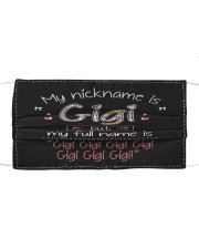 My nickname is Gigi Cloth face mask front