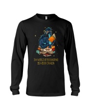 In a world of bookworms be a book dragon Long Sleeve Tee tile