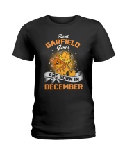 Real Garfield girls are born in December Ladies T-Shirt tile