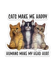 Cat make my happy Sticker - Single (Vertical) front