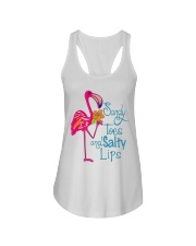 Flamingo Sandy Toes and Salty Lips Ladies Flowy Tank tile
