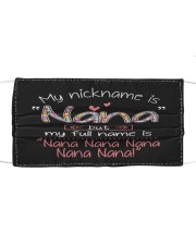My nickname is Nana Cloth face mask front