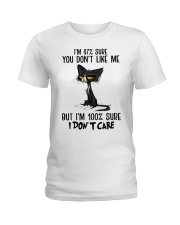 I DON'T CARE FUNNY CAT Ladies T-Shirt tile