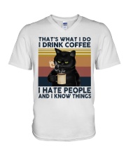 Cat That's What I Do V-Neck T-Shirt tile