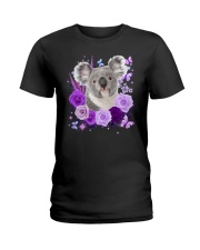CUTE KOALA PURPLE FLOWER Ladies T-Shirt tile