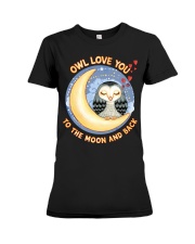 Owl Love You The Moon and Back Valentine Day Premium Fit Ladies Tee tile