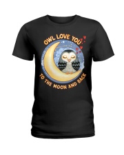 Owl Love You The Moon and Back Valentine Day Ladies T-Shirt tile