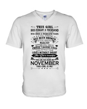 november girl V-Neck T-Shirt tile