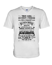 17 october this girl V-Neck T-Shirt tile
