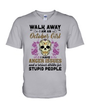 October Girl V-Neck T-Shirt tile