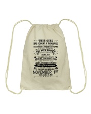 1 november this girl Drawstring Bag tile
