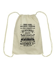5 november this girl Drawstring Bag tile