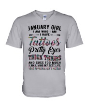January Girl V-Neck T-Shirt tile