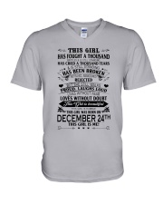 24 december this girl V-Neck T-Shirt tile