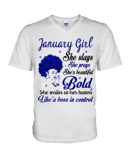 January Girl V-Neck T-Shirt tile