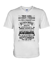 september girl V-Neck T-Shirt tile