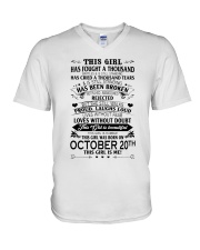 20 october this girl V-Neck T-Shirt tile