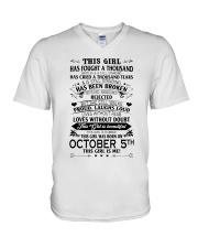 5 october this girl V-Neck T-Shirt tile