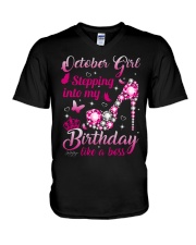 October Girl V-Neck T-Shirt tile