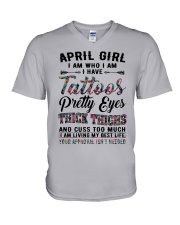 April Girl V-Neck T-Shirt tile