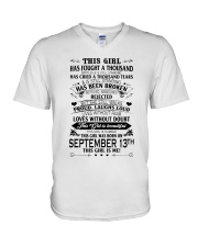 13 september this girl V-Neck T-Shirt tile