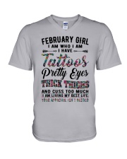 February Girl V-Neck T-Shirt tile