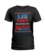 My Husband is Brave Ladies T-Shirt thumbnail