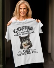 Coffee solves my problems - cat solves the rest Classic T-Shirt apparel-classic-tshirt-lifestyle-front-118