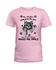 My Cat alway make me happy Ladies T-Shirt tile