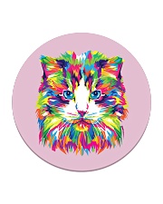 RAWR Trippy Watercolor Style Cat Design Circle Coaster front