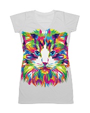 RAWR Trippy Watercolor Style Cat Design All-over Dress thumbnail
