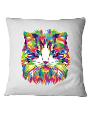 RAWR Trippy Watercolor Style Cat Design Square Pillowcase thumbnail