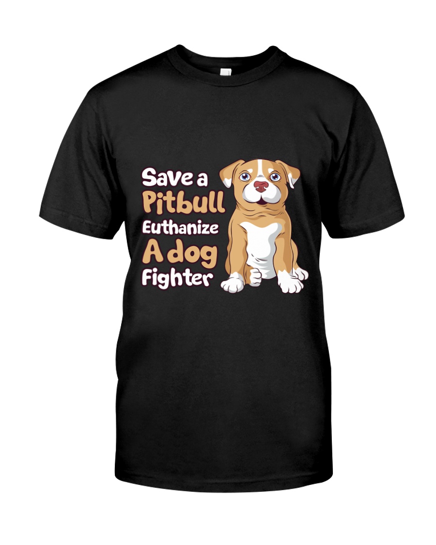 Save A Pit Bull Euthanize A Dog Fighter Rescue Dog Premium Fit Mens Tee