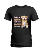 Save A Pit Bull Euthanize A Dog Fighter Rescue Dog Ladies T-Shirt thumbnail