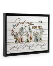 God says you are - Alanna Floating Framed Canvas Prints Black tile