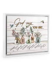 God says you are - Aisha Floating Framed Canvas Prints White tile