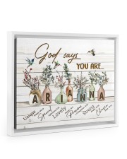 God says you are - Arianna Floating Framed Canvas Prints White tile