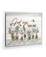 God says you are - Barbara Floating Framed Canvas Prints White tile