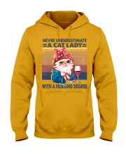 Never underestimate a cat lady Hooded Sweatshirt tile