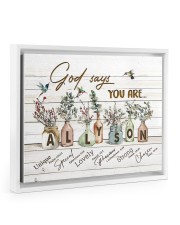 God says you are - Allyson Floating Framed Canvas Prints White tile