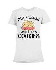 JUST A WOMAN WHO LOVES COOKIES Premium Fit Ladies Tee thumbnail
