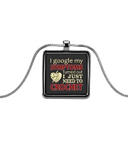 I Googled My Symptoms Crochet Funny Crochet Metallic Rectangle Necklace thumbnail