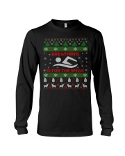 SWIMMING UGLY CHRISTMAS SWEATER SWIMMER XMAS GIFT Long Sleeve Tee front