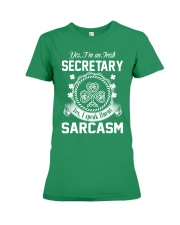 THIS IRISH SECRETARY SPEAKS FLUENT SARCASM Premium Fit Ladies Tee thumbnail