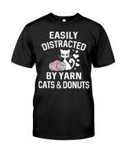 EASILY DISTRACTED BY YARN CATS AND DONUTS Classic T-Shirt thumbnail