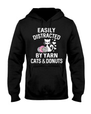EASILY DISTRACTED BY YARN CATS AND DONUTS Hooded Sweatshirt thumbnail