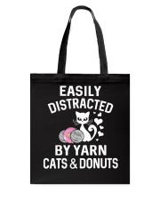 EASILY DISTRACTED BY YARN CATS AND DONUTS Tote Bag thumbnail