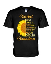 GRANDMOTHER GIFT COOL CRICKET GRANDMA V-Neck T-Shirt thumbnail